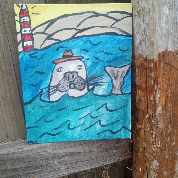 Folk Art Seal Painting - Picture 9 of 11